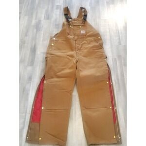 Carhartt Overalls Mens R41-BRN 44x32 Duck Canvas Bib Relaxed Fit Carpenter rare